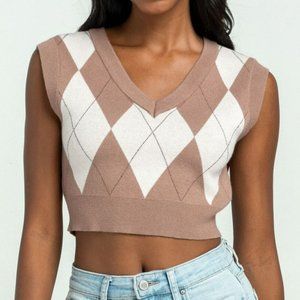 RSQ Large Print Argyle Vest